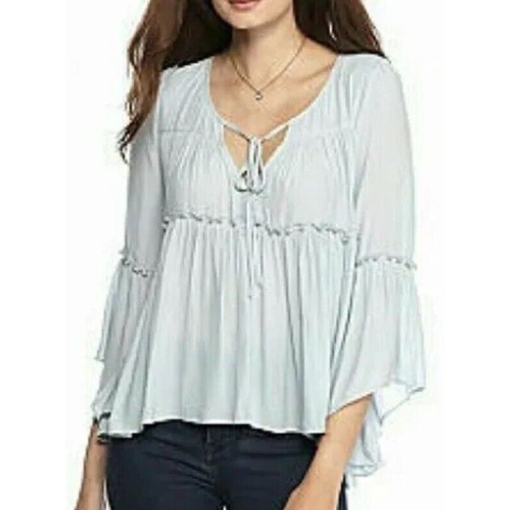 Free People BLUE BELL Women's A Few of My Favorite Things Boho Shirt Top, XSmall